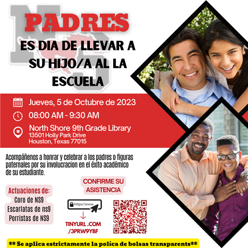 Padres llevar su hijo a la escuela